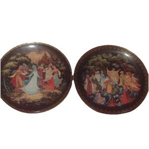 2 Bradex Russian Snow Maiden Porcelain Plates: Twelve Months & Friends Dance